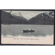 INDIOS ONAS EN CANOA TIERRA DEL FUEGO ANTIGUA TARJETA POSTAL